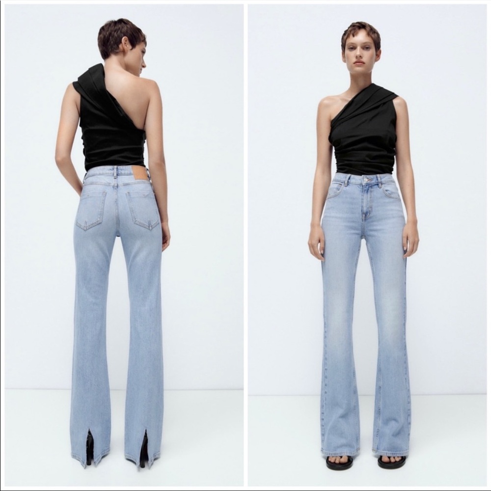 ZARA Z1975 BACK SLIT FLARED JEANS - Picture 15 of 15